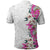 Hawaii Tropical Leaves and Flowers Polo Shirt Tribal Polynesian Pattern White Style