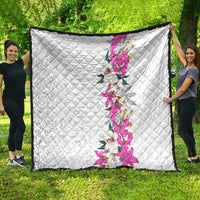 Hawaii Tropical Leaves and Flowers Quilt Tribal Polynesian Pattern White Style LT03 - Polynesian Pride