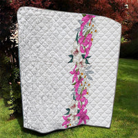 Hawaii Tropical Leaves and Flowers Quilt Tribal Polynesian Pattern White Style LT03 - Polynesian Pride