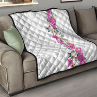 Hawaii Tropical Leaves and Flowers Quilt Tribal Polynesian Pattern White Style LT03 - Polynesian Pride