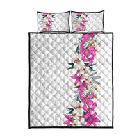 Hawaii Tropical Leaves and Flowers Quilt Bed Set Tribal Polynesian Pattern White Style LT03 - Polynesian Pride