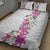 Hawaii Tropical Leaves and Flowers Quilt Bed Set Tribal Polynesian Pattern White Style