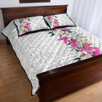 Hawaii Tropical Leaves and Flowers Quilt Bed Set Tribal Polynesian Pattern White Style LT03 - Polynesian Pride