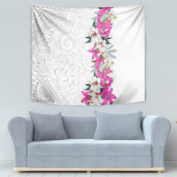 Hawaii Tropical Leaves and Flowers Tapestry Tribal Polynesian Pattern White Style LT03 - Polynesian Pride