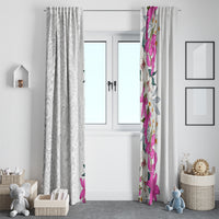 Hawaii Tropical Leaves and Flowers Window Curtain Tribal Polynesian Pattern White Style LT03 - Polynesian Pride
