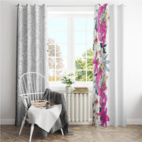 Hawaii Tropical Leaves and Flowers Window Curtain Tribal Polynesian Pattern White Style LT03 - Polynesian Pride