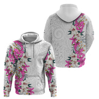 Hawaii Tropical Leaves and Flowers Zip Hoodie Tribal Polynesian Pattern White Style LT03 - Polynesian Pride
