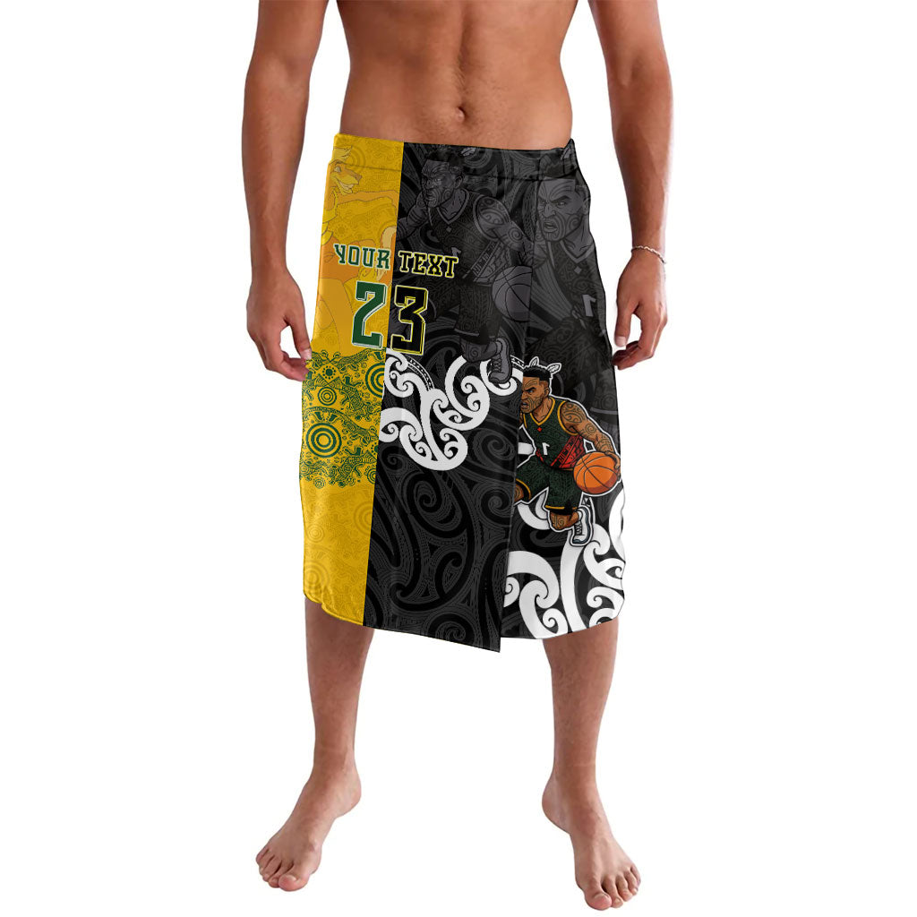 Aotearoa New Zealand And Australia Basketball Custom Lavalava Maori Tribal Tattoo And Aboriginal Dot Art Heritage LT03 Multicolor - Polynesian Pride