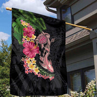 Hawaiian Tropical Plants Turtle and Shark Garden Flag Polynesian Art Tattoo LT03 - Polynesian Pride