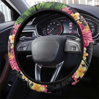 Hawaiian Tropical Plants Turtle and Shark Steering Wheel Cover Polynesian Art Tattoo LT03 - Polynesian Pride