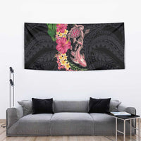 Hawaiian Tropical Plants Turtle and Shark Tapestry Polynesian Art Tattoo LT03 - Polynesian Pride