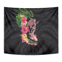 Hawaiian Tropical Plants Turtle and Shark Tapestry Polynesian Art Tattoo LT03 - Polynesian Pride