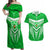 Kimbe Cutters Rugby Couples Matching Off Shoulder Maxi Dress and Hawaiian Shirt Papua New Guinea Polynesian Tattoo Green Version LT03 Green - Polynesian Pride