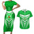 Kimbe Cutters Rugby Couples Matching Short Sleeve Bodycon Dress and Hawaiian Shirt Papua New Guinea Polynesian Tattoo Green Version LT03 Green - Polynesian Pride