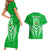 Kimbe Cutters Rugby Couples Matching Short Sleeve Bodycon Dress and Hawaiian Shirt Papua New Guinea Polynesian Tattoo Green Version LT03 - Polynesian Pride