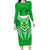 Kimbe Cutters Rugby Family Matching Long Sleeve Bodycon Dress and Hawaiian Shirt Papua New Guinea Polynesian Tattoo Green Version LT03 Mom's Dress Green - Polynesian Pride