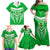 Kimbe Cutters Rugby Family Matching Off Shoulder Maxi Dress and Hawaiian Shirt Papua New Guinea Polynesian Tattoo Green Version LT03 - Polynesian Pride