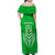 Kimbe Cutters Rugby Family Matching Off Shoulder Maxi Dress and Hawaiian Shirt Papua New Guinea Polynesian Tattoo Green Version LT03 - Polynesian Pride