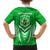 Kimbe Cutters Rugby Family Matching Off Shoulder Short Dress and Hawaiian Shirt Papua New Guinea Polynesian Tattoo Green Version LT03 - Polynesian Pride