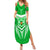 Kimbe Cutters Rugby Family Matching Summer Maxi Dress and Hawaiian Shirt Papua New Guinea Polynesian Tattoo Green Version LT03 Mom's Dress Green - Polynesian Pride