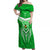 Kimbe Cutters Rugby Off Shoulder Maxi Dress Papua New Guinea Polynesian Tattoo Green Version LT03 Women Green - Polynesian Pride