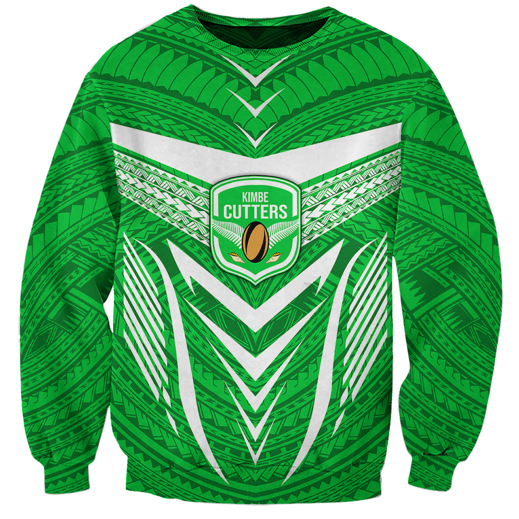 Kimbe Cutters Rugby Sweatshirt Papua New Guinea Polynesian Tattoo Green Version LT03 Unisex Green - Polynesian Pride