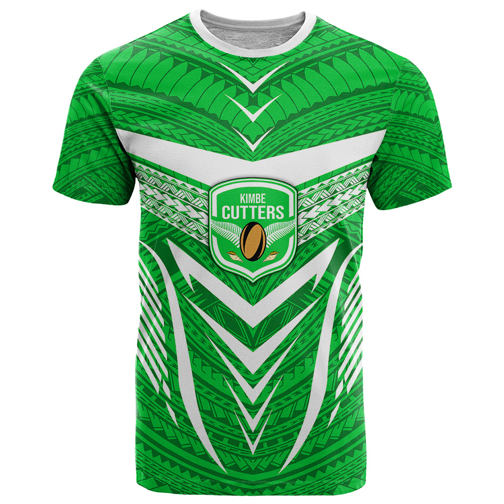 Kimbe Cutters Rugby T Shirt Papua New Guinea Polynesian Tattoo Green Version LT03 Green - Polynesian Pride