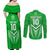 Custom Kimbe Cutters Rugby Couples Matching Off Shoulder Maxi Dress and Long Sleeve Button Shirts Papua New Guinea Polynesian Tattoo Green Version LT03 - Polynesian Pride