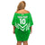 Custom Kimbe Cutters Rugby Family Matching Off Shoulder Short Dress and Hawaiian Shirt Papua New Guinea Polynesian Tattoo Green Version LT03 - Polynesian Pride