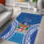 Fiji Day Area Rug Fijian Masi Tribal Hibiscus Tattoo and Tapa Pattern