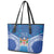 Fiji Day Leather Tote Bag Fijian Masi Tribal Hibiscus Tattoo and Tapa Pattern