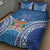 Fiji Day Quilt Bed Set Fijian Masi Tribal Hibiscus Tattoo and Tapa Pattern