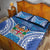 Fiji Day Quilt Bed Set Fijian Masi Tribal Hibiscus Tattoo and Tapa Pattern