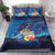 Polynesian Scuba Diving Bedding Set Honu with Hibiscus and Plumeria Flower and Tapa Tribal Pattern