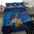 Polynesian Scuba Diving Bedding Set Honu with Hibiscus and Plumeria Flower and Tapa Tribal Pattern