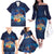 Polynesian Scuba Diving Family Matching Off The Shoulder Long Sleeve Dress and Hawaiian Shirt Honu with Hibiscus and Plumeria Flower and Tapa Tribal Pattern