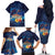 Polynesian Scuba Diving Family Matching Off The Shoulder Long Sleeve Dress and Hawaiian Shirt Honu with Hibiscus and Plumeria Flower and Tapa Tribal Pattern