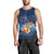 Polynesian Scuba Diving Men Tank Top Honu with Hibiscus and Plumeria Flower and Tapa Tribal Pattern