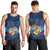 Polynesian Scuba Diving Men Tank Top Honu with Hibiscus and Plumeria Flower and Tapa Tribal Pattern