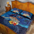 Polynesian Scuba Diving Quilt Bed Set Honu with Hibiscus and Plumeria Flower and Tapa Tribal Pattern