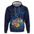 Polynesian Scuba Diving Zip Hoodie Honu with Hibiscus and Plumeria Flower and Tapa Tribal Pattern