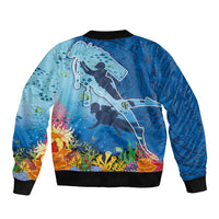 Polynesian Scuba Diving Bomber Jacket Beauty Corals with Underwater and Polynesian Pattern LT03 - Polynesian Pride