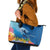 Polynesian Scuba Diving Leather Tote Bag Beauty Corals with Underwater and Polynesian Pattern