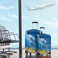 Polynesian Scuba Diving Luggage Cover Beauty Corals with Underwater and Polynesian Pattern LT03 - Polynesian Pride