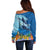 Polynesian Scuba Diving Off Shoulder Sweater Beauty Corals with Underwater and Polynesian Pattern