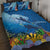 Polynesian Scuba Diving Quilt Bed Set Beauty Corals with Underwater and Polynesian Pattern