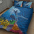 Polynesian Scuba Diving Quilt Bed Set Beauty Corals with Underwater and Polynesian Pattern