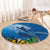 Polynesian Scuba Diving Round Carpet Beauty Corals with Underwater and Polynesian Pattern