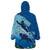 Polynesian Scuba Diving Wearable Blanket Hoodie Beauty Corals with Underwater and Polynesian Pattern