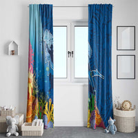 Polynesian Scuba Diving Window Curtain Beauty Corals with Underwater and Polynesian Pattern LT03 - Polynesian Pride